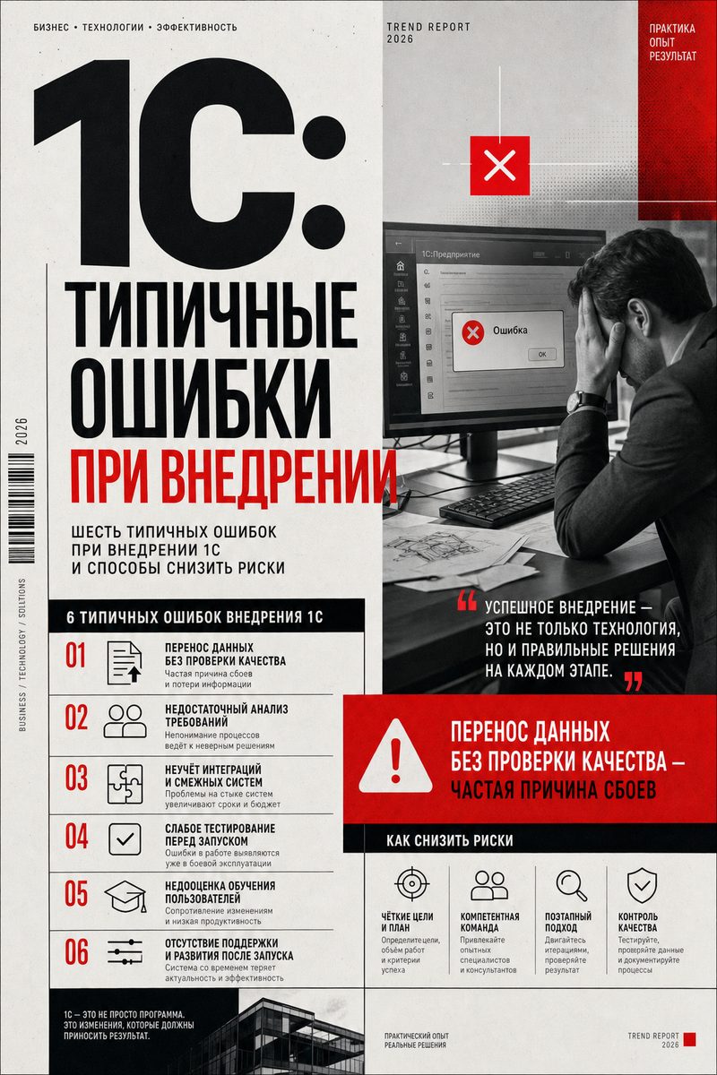 1С: типичные ошибки при внедрении