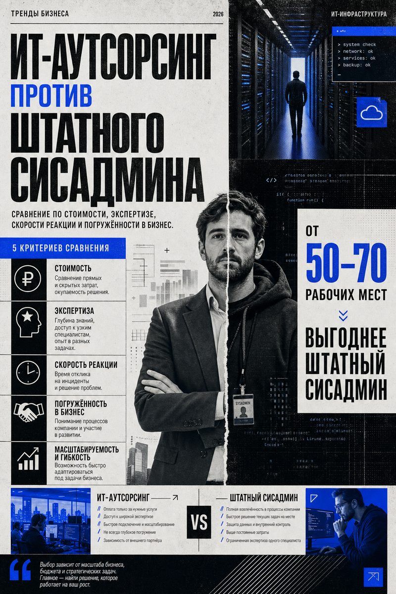 ИТ-аутсорсинг против штатного сисадмина